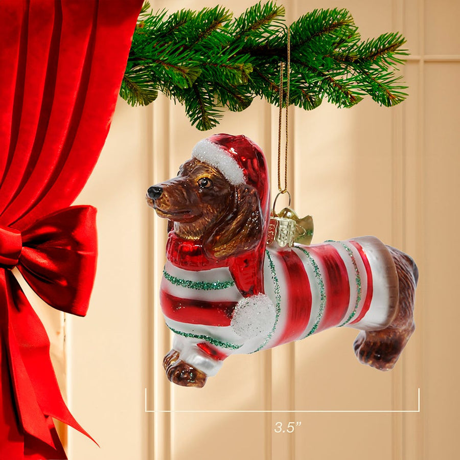 Noble Gems™ Dachshund Glass Ornament