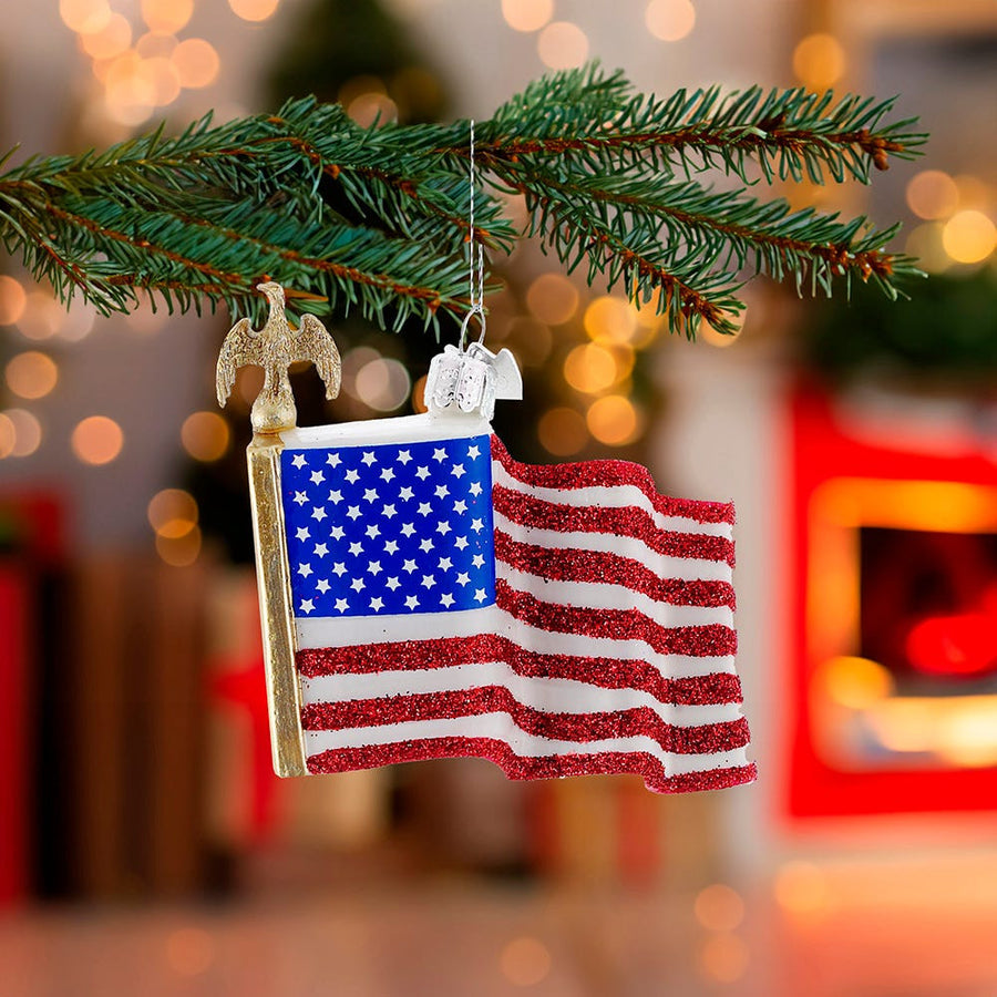 Noble Gems™ American Flag Glass Ornament
