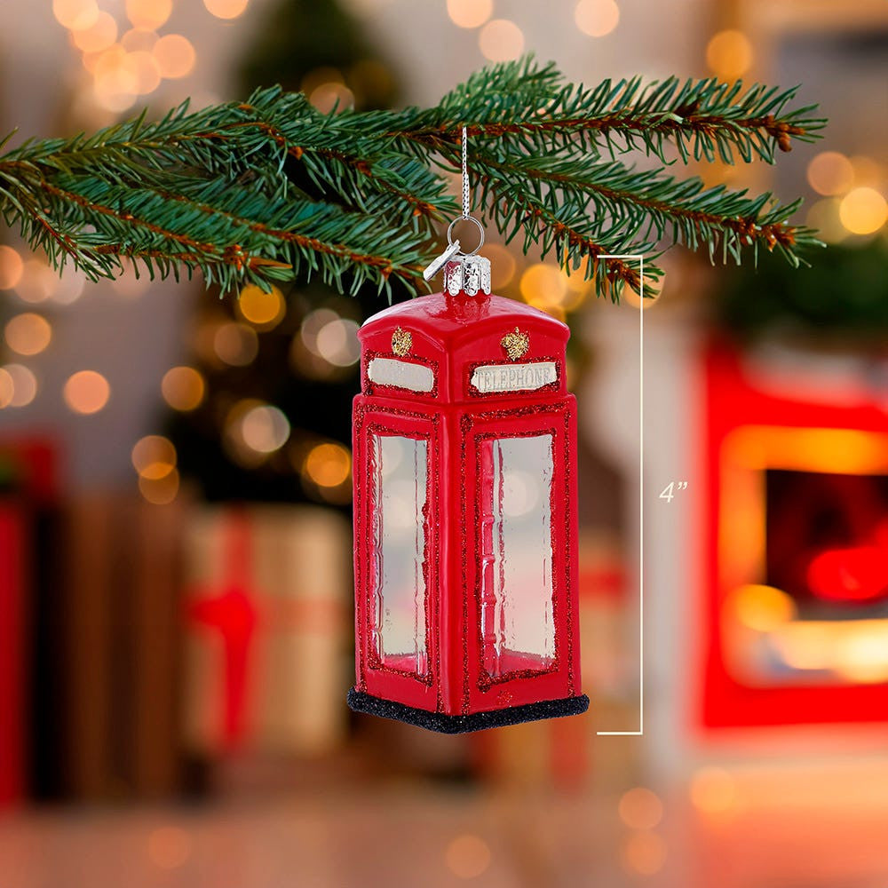 Noble Gems™ British Phone Booth Glass Ornament