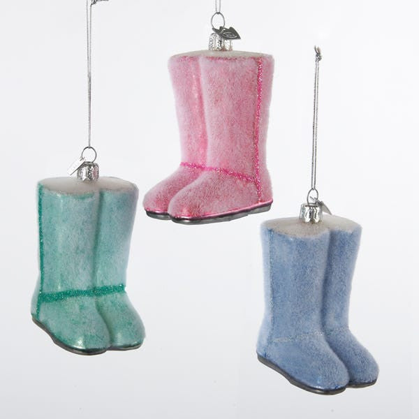Noble Gems™ Pastel Pink/Green/Blue Fashion Boot Glass Ornaments