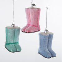 Noble Gems™ Pastel Pink/Green/Blue Fashion Boot Glass Ornaments