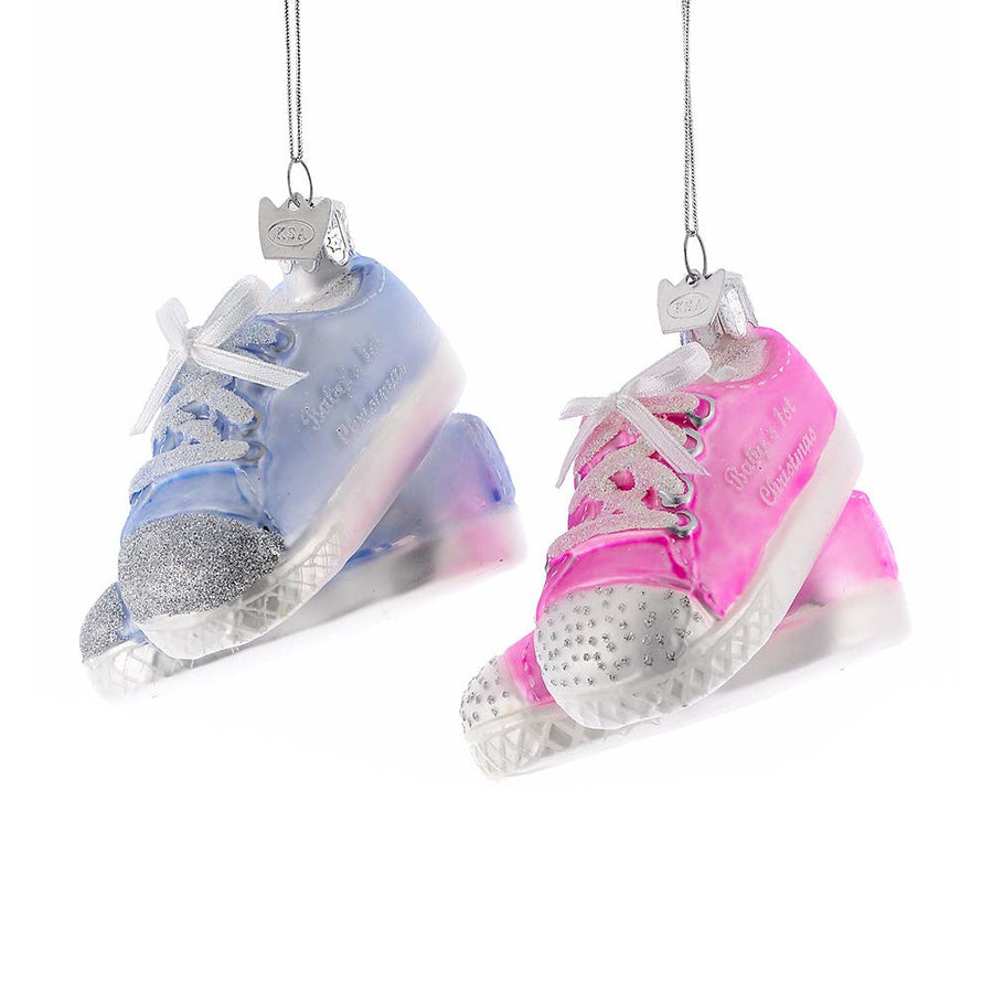 Noble Gems™ Baby Sneakers Glass Ornaments