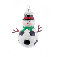 Noble Gems™ Glass Soccer Snowman Ornament
