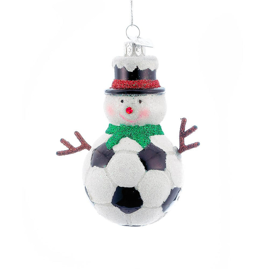 Noble Gems™ Glass Soccer Snowman Ornament
