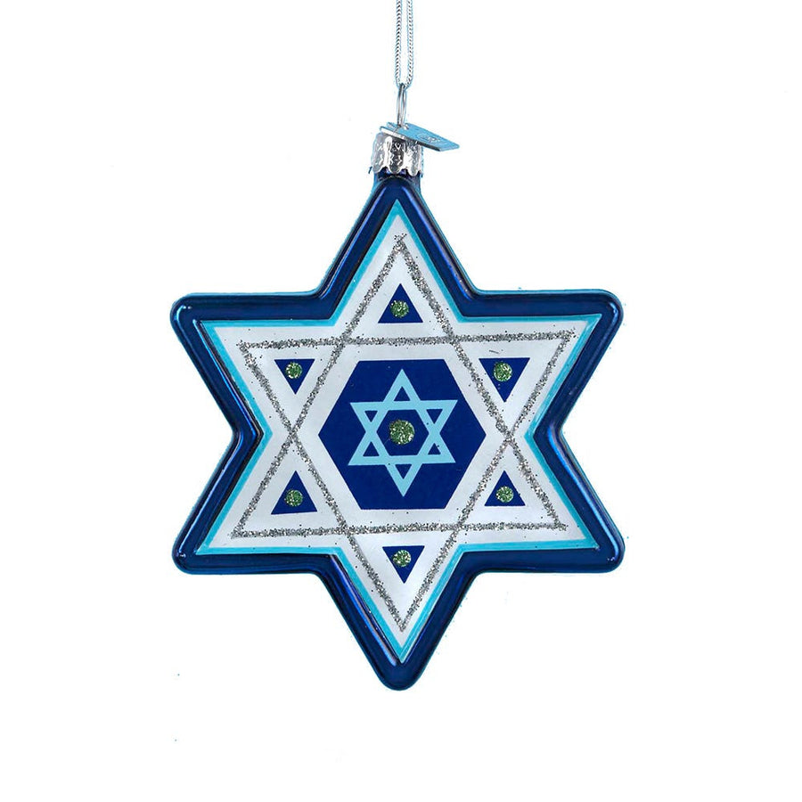 Noble Gems™ Star Of David Hanukkah Glass Ornament