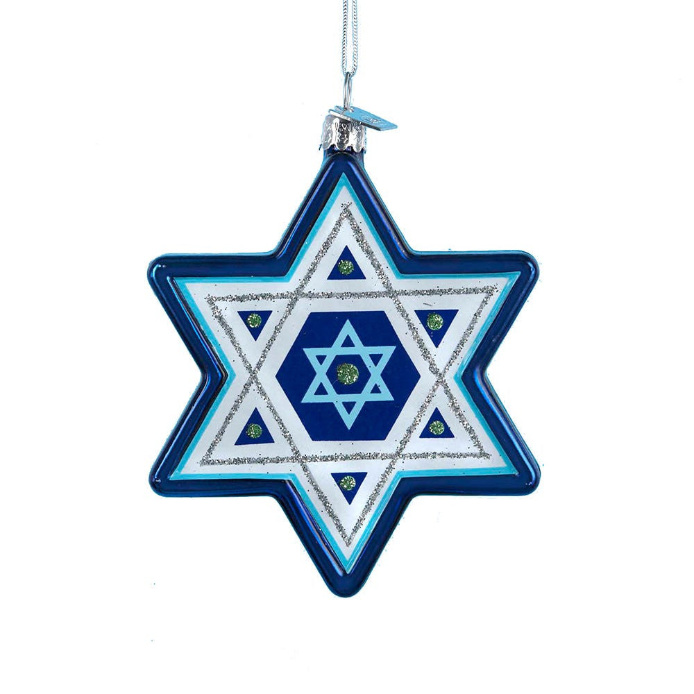 Noble Gems™ Star Of David Hanukkah Glass Ornament