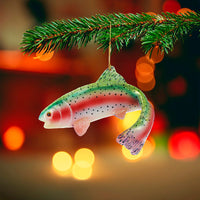 Noble Gems™ Glass Rainbow Trout Fish Ornament