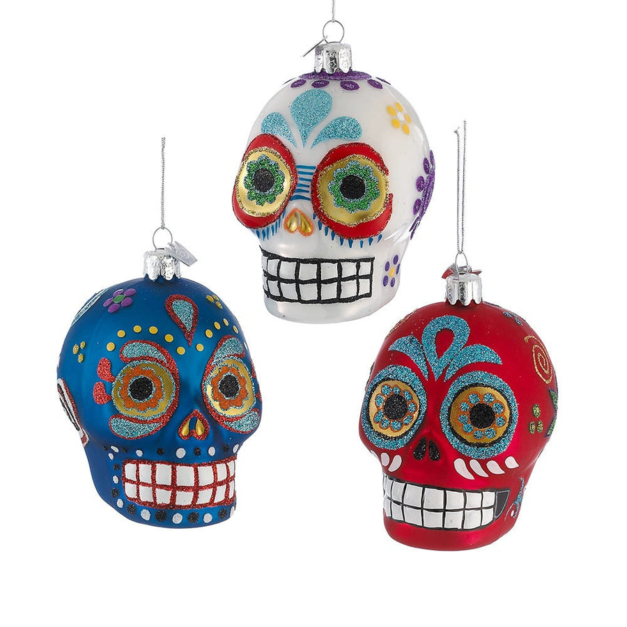 Noble Gems™ Sugar Skull Glass Ornaments