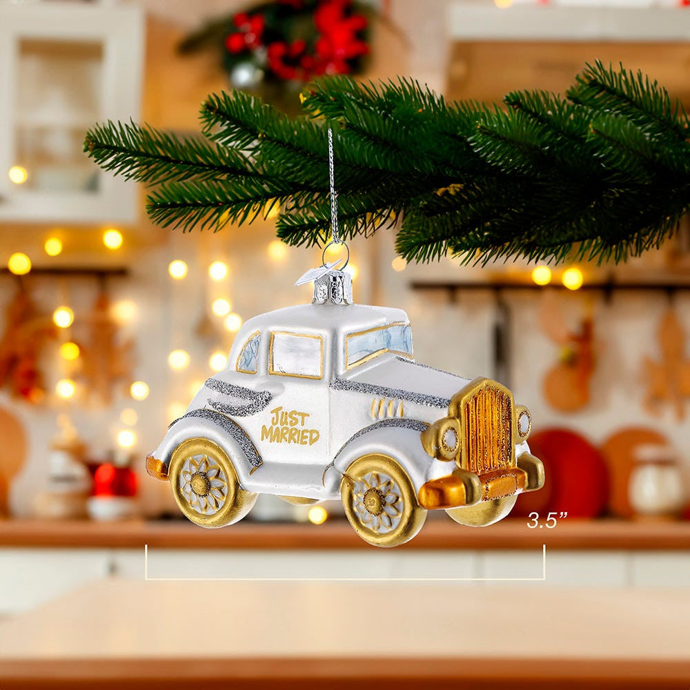 Noble Gems™ Wedding Car Glass Ornament