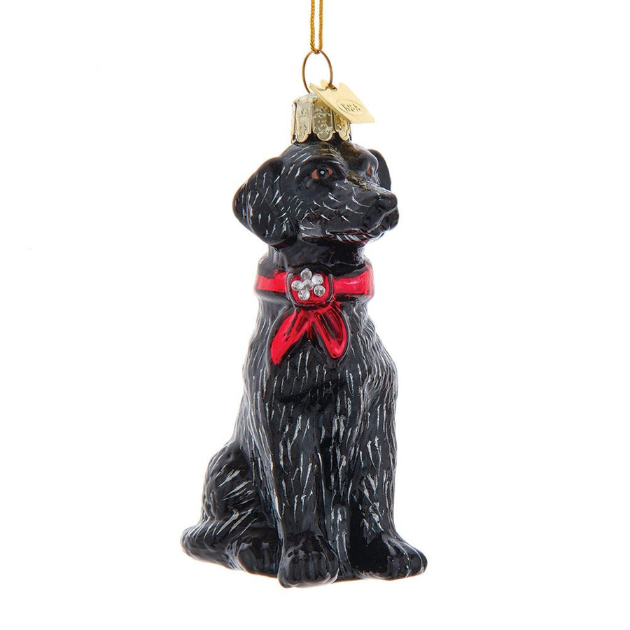 Noble Gems™  Black Labrador Retriever Glass Ornament