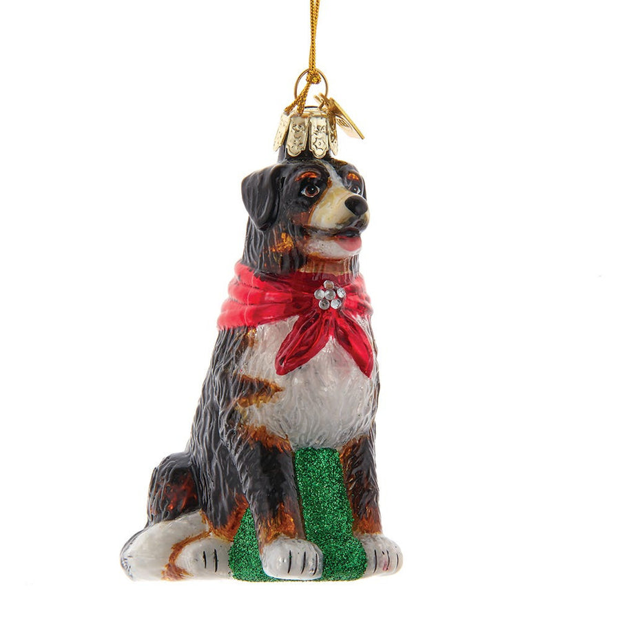 Noble Gems™  Bernese Mountain Dog Glass Ornament