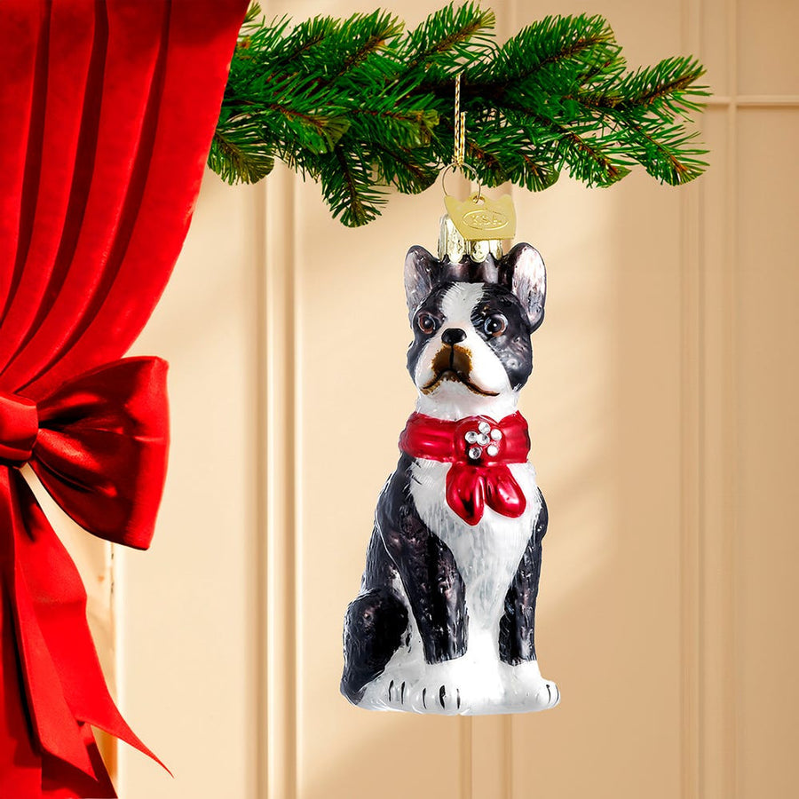 Noble Gems™  Boston Terrier Glass Ornament