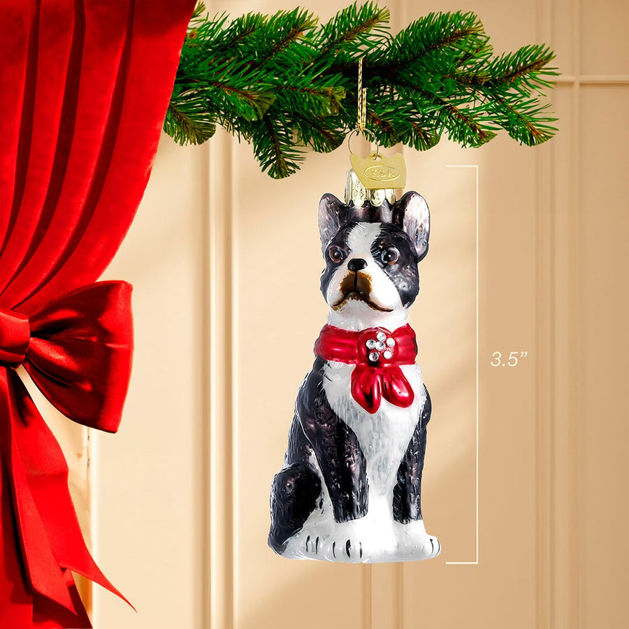Noble Gems™  Boston Terrier Glass Ornament