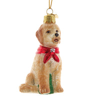 Noble Gems™  Goldendoodle Glass Ornament