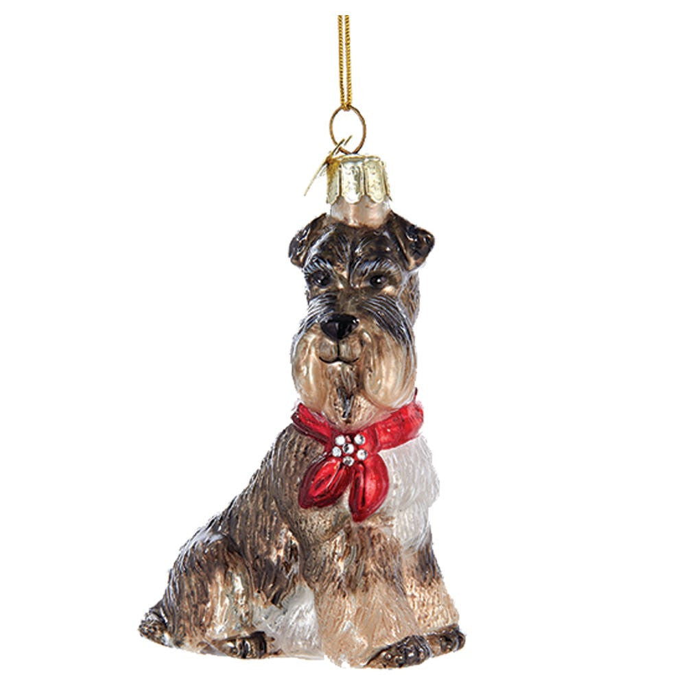 Noble Gems™  Schnauzer Glass Ornament