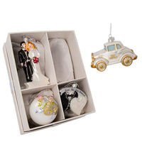 Noble Gems™ Glass Wedding Boxed Ornaments