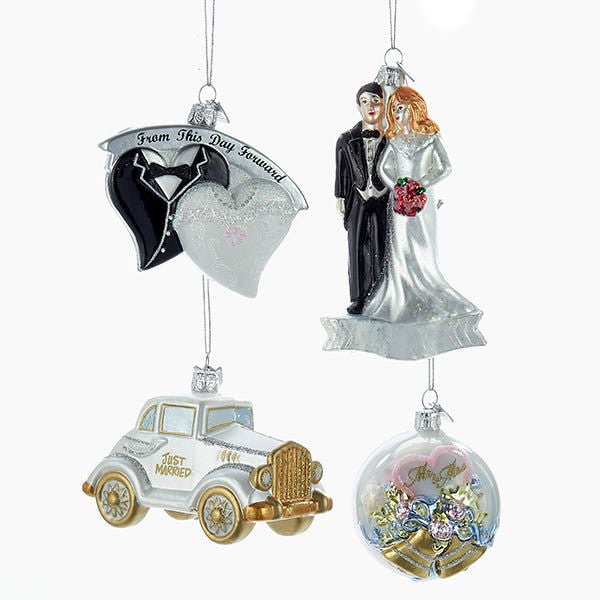 Noble Gems™ Glass Wedding Boxed Ornaments