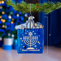 Noble Gems™ Happy Hanukkah Gift Bag Glass Ornament
