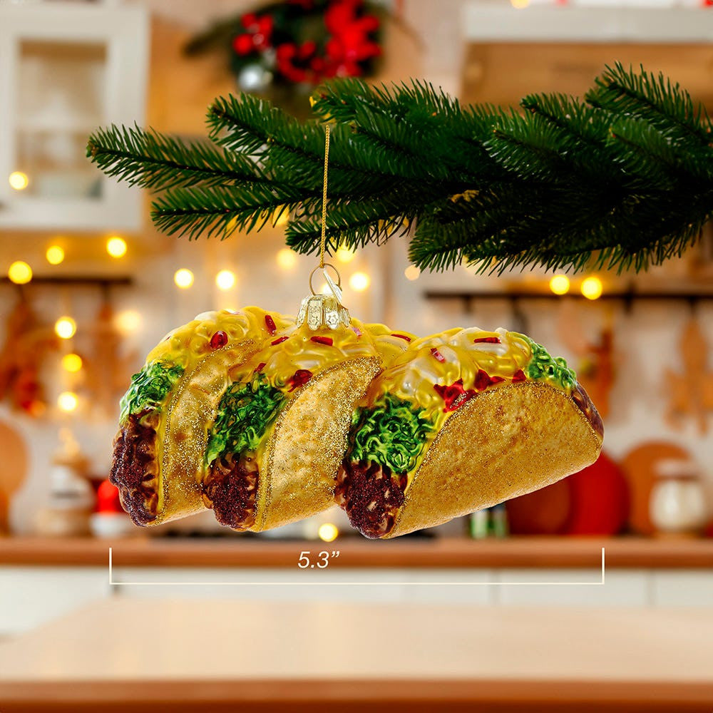 Noble Gems™ Tacos Glass Ornament