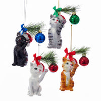 Noble Gems™ Christmas Cat Glass Ornaments