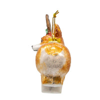 Noble Gems™ Pembroke Welsh Corgi With Antlers Glass Ornament