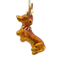 Noble Gems™ Dachshund With Antlers Glass Ornament