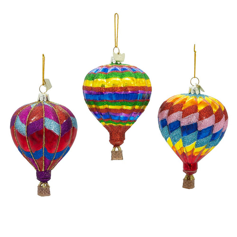 Noble Gems™ Hot Air Balloon Glass Ornament
