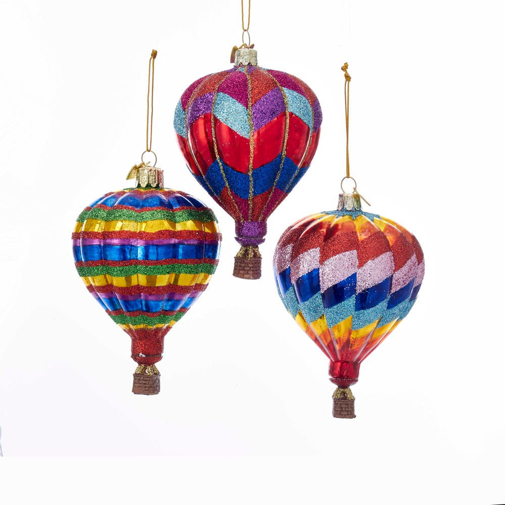 Noble Gems™ Hot Air Balloon Glass Ornament