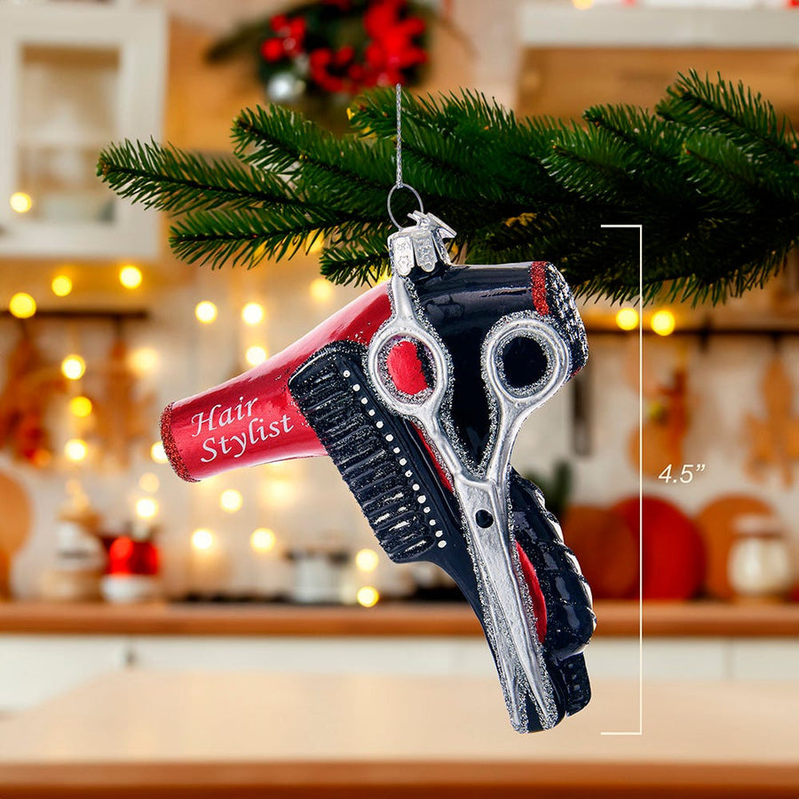 Noble Gems™ Hair Stylist Glass Ornament