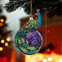 Noble Gems™ Peacock Glass Ball Ornament