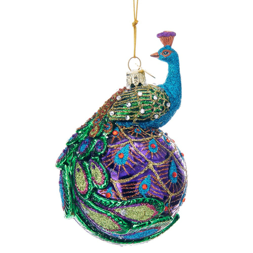 Noble Gems™ Peacock Glass Ball Ornament