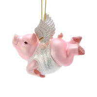 Noble Gems™ Flying Pig Glass Ornament