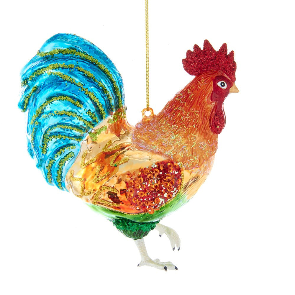 Noble Gems™ Glass Rooster Ornament