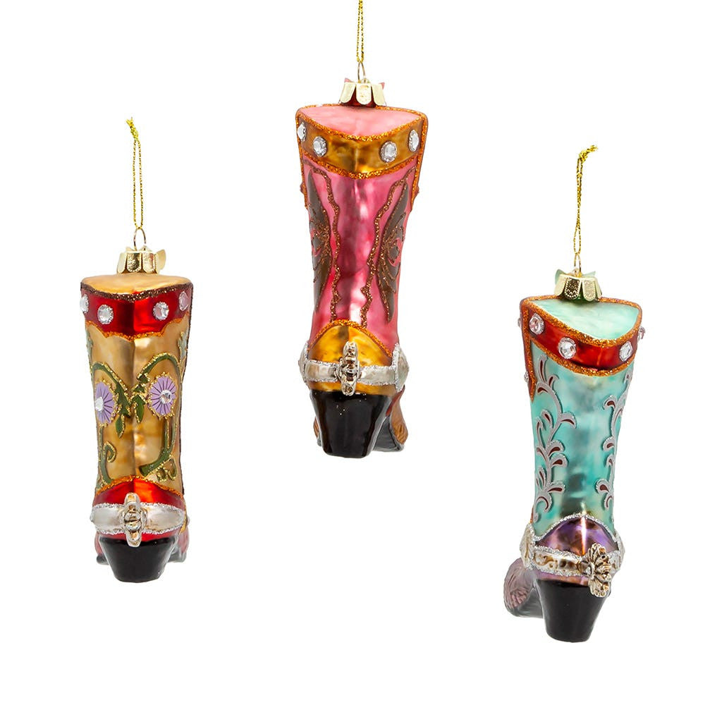 Noble Gems™ Glass Cowboy Boot Ornaments