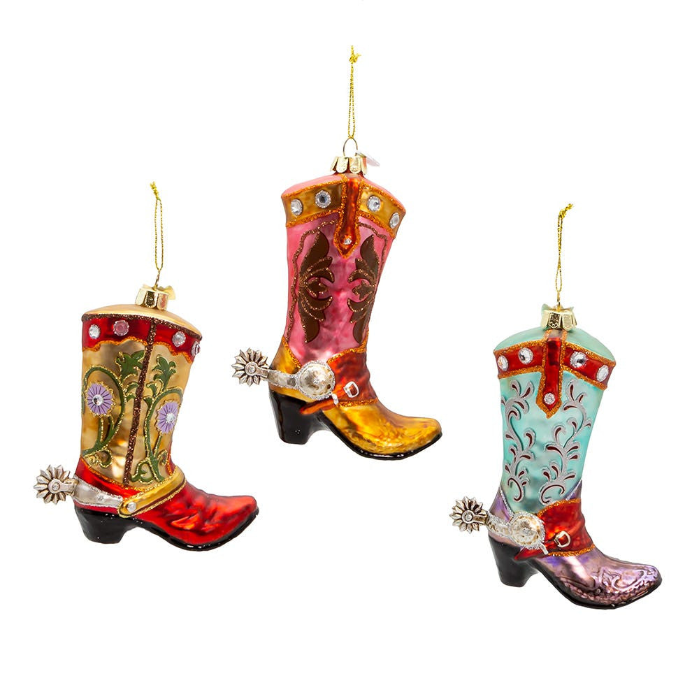 Noble Gems™ Glass Cowboy Boot Ornaments