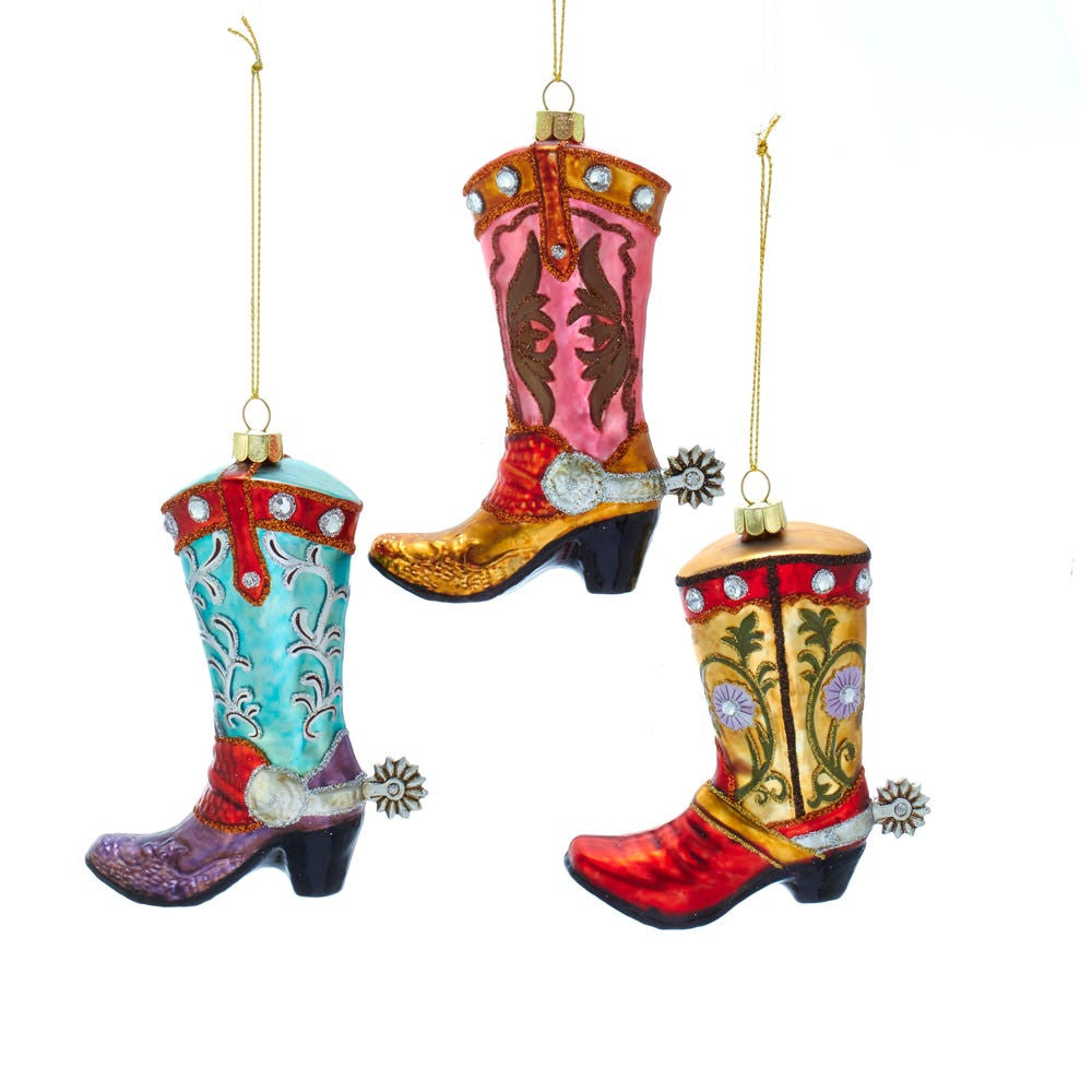 Noble Gems™ Glass Cowboy Boot Ornaments
