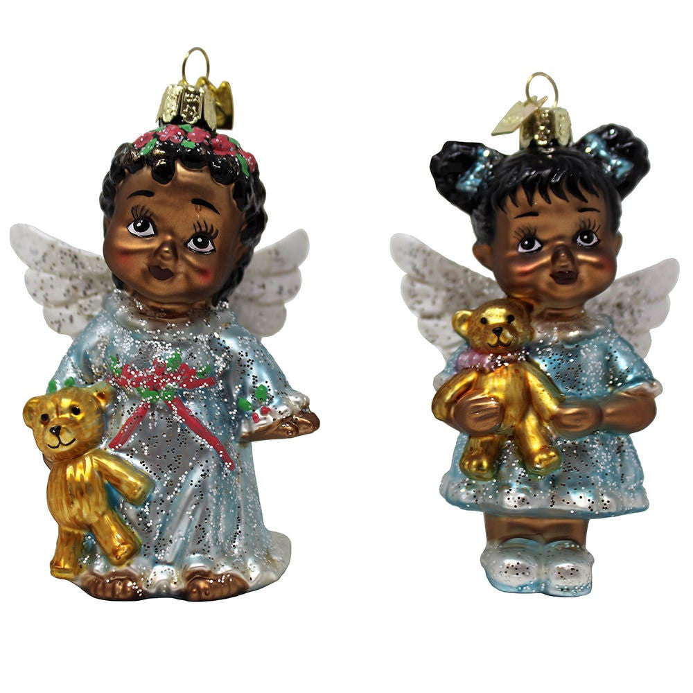 Noble Gems™ Glass African American Angel Ornaments