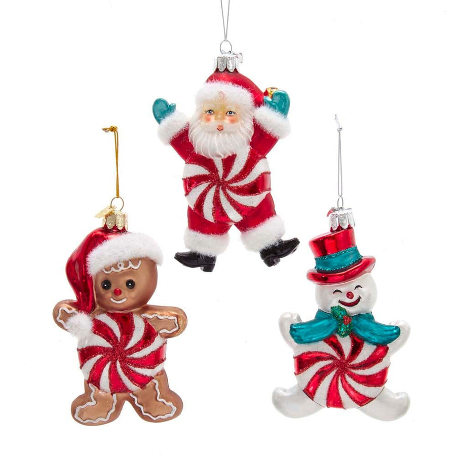 Noble Gems™ Santa, Snowman and Gingerbread Glass Ornaments