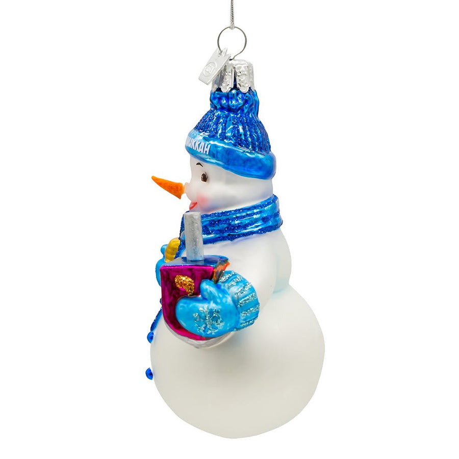 Noble Gems™ Glass Hanukkah Snowman Ornament
