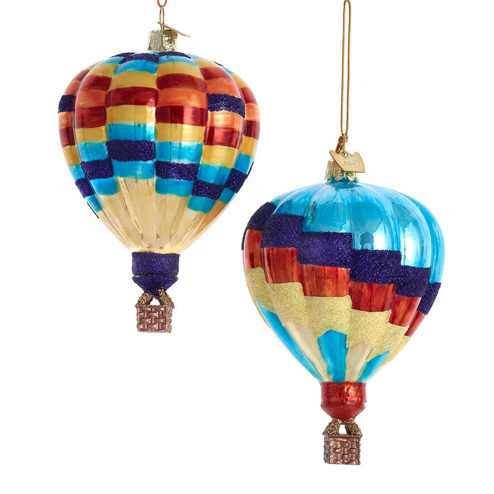 Noble Gems™ Glass Hot Air Balloon Ornaments