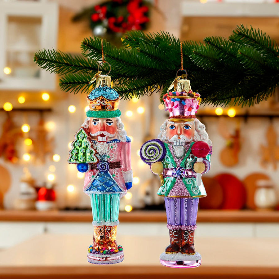 Noble Gems™ Glass Nutcracker With Cookie & Lollipop Ornaments