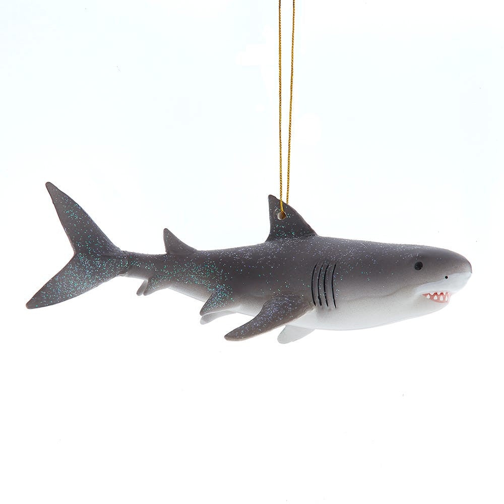 Noble Gems™ Glass Great White Shark Ornament