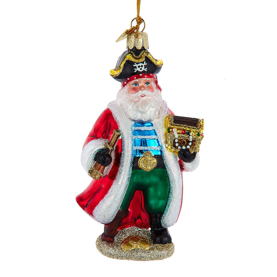 Noble Gems™ Glass Pirate Santa Ornament