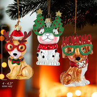 Noble Gems™ Glass Christmas Dog Ornaments
