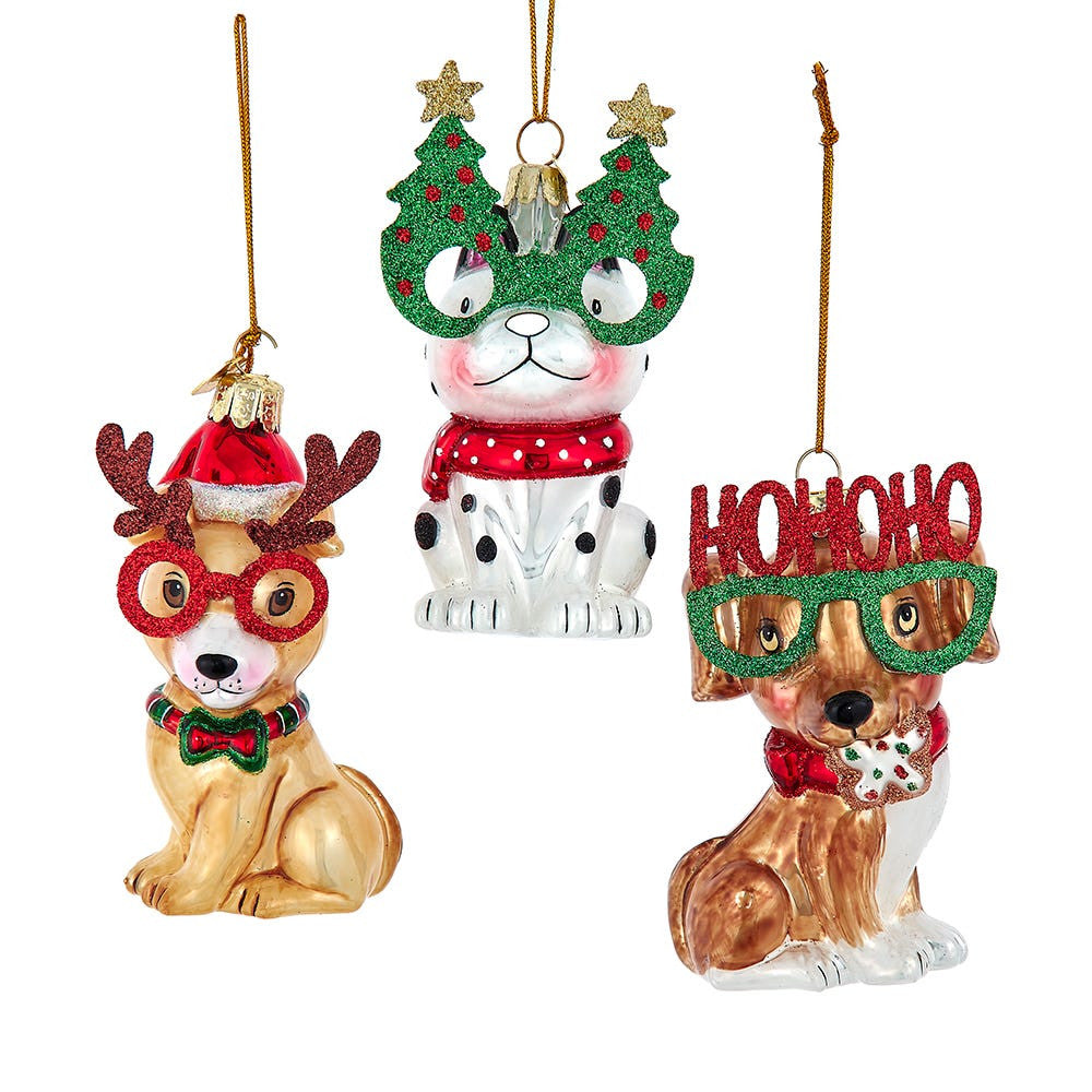 Noble Gems™ Glass Christmas Dog Ornaments