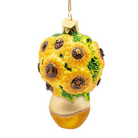 Noble Gems™ Glass Sunflowers In Vase Ornament