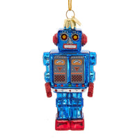 Noble Gems™ Glass Vintage Robot Ornament