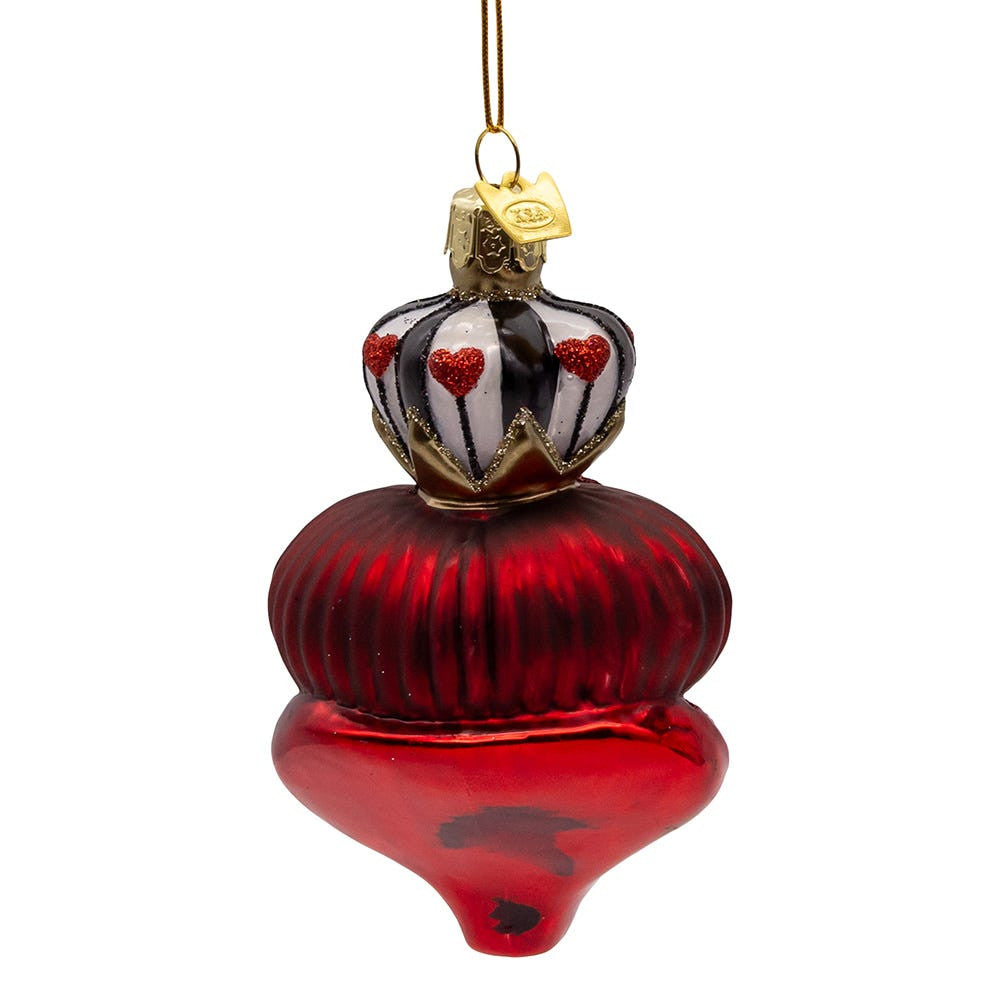 Noble Gems™ Glass Queen Of Hearts Head Ornament