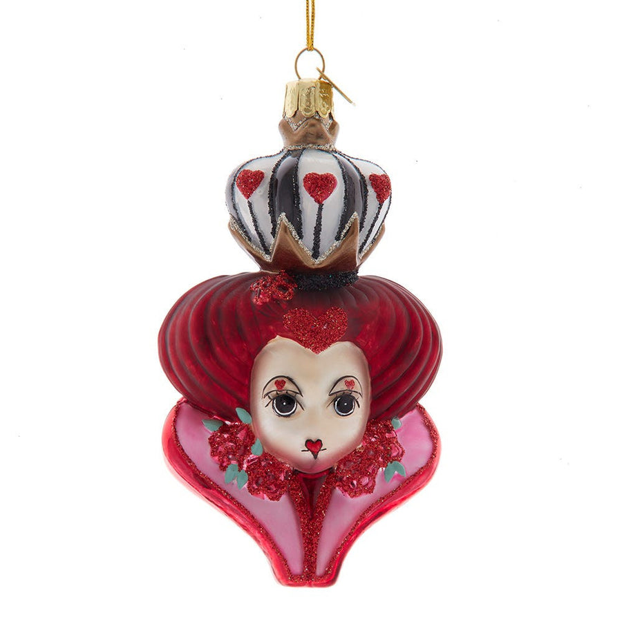 Noble Gems™ Glass Queen Of Hearts Head Ornament