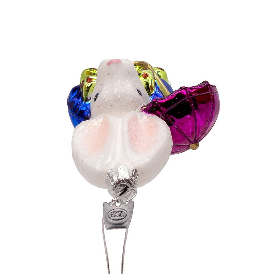 Noble Gems™ Glass White Rabbit Head Ornament